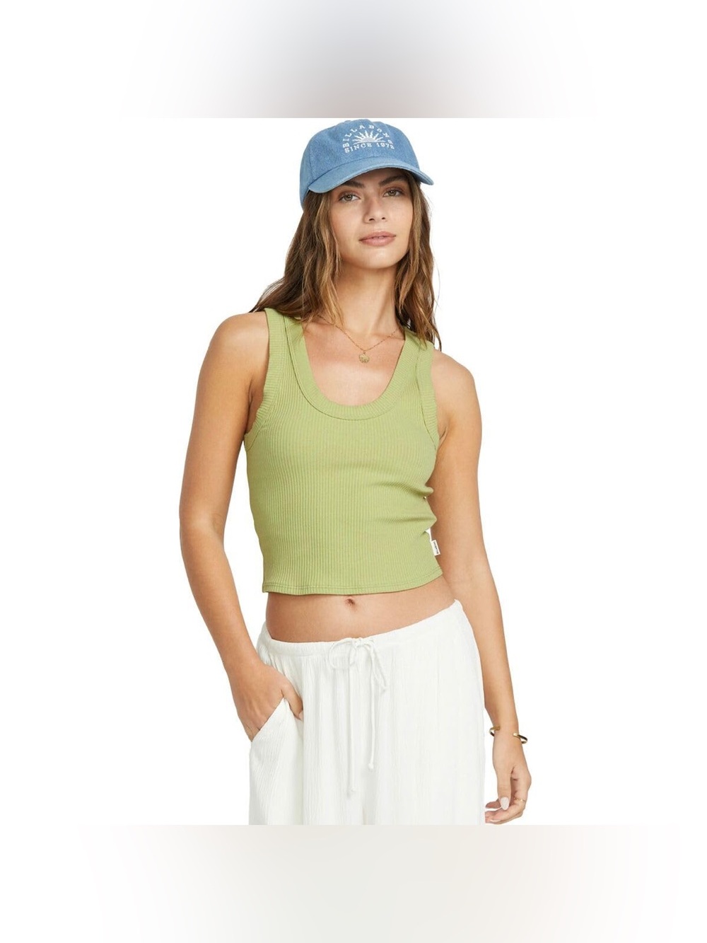Billabong Ribbed Tank Top Avacado Green
